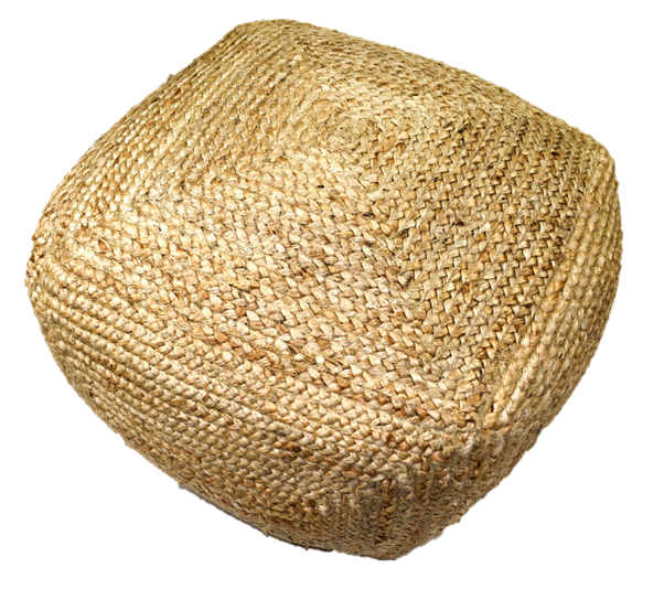 Jute pouffe, foot stool or low seat, 40cm x 40cm x 25cm